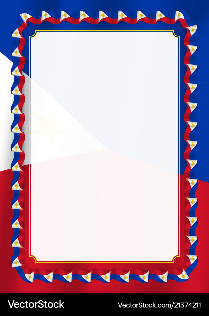 Frame and border of ribbon with philippines flag Frame and border of ribbon with philippines flag vector image