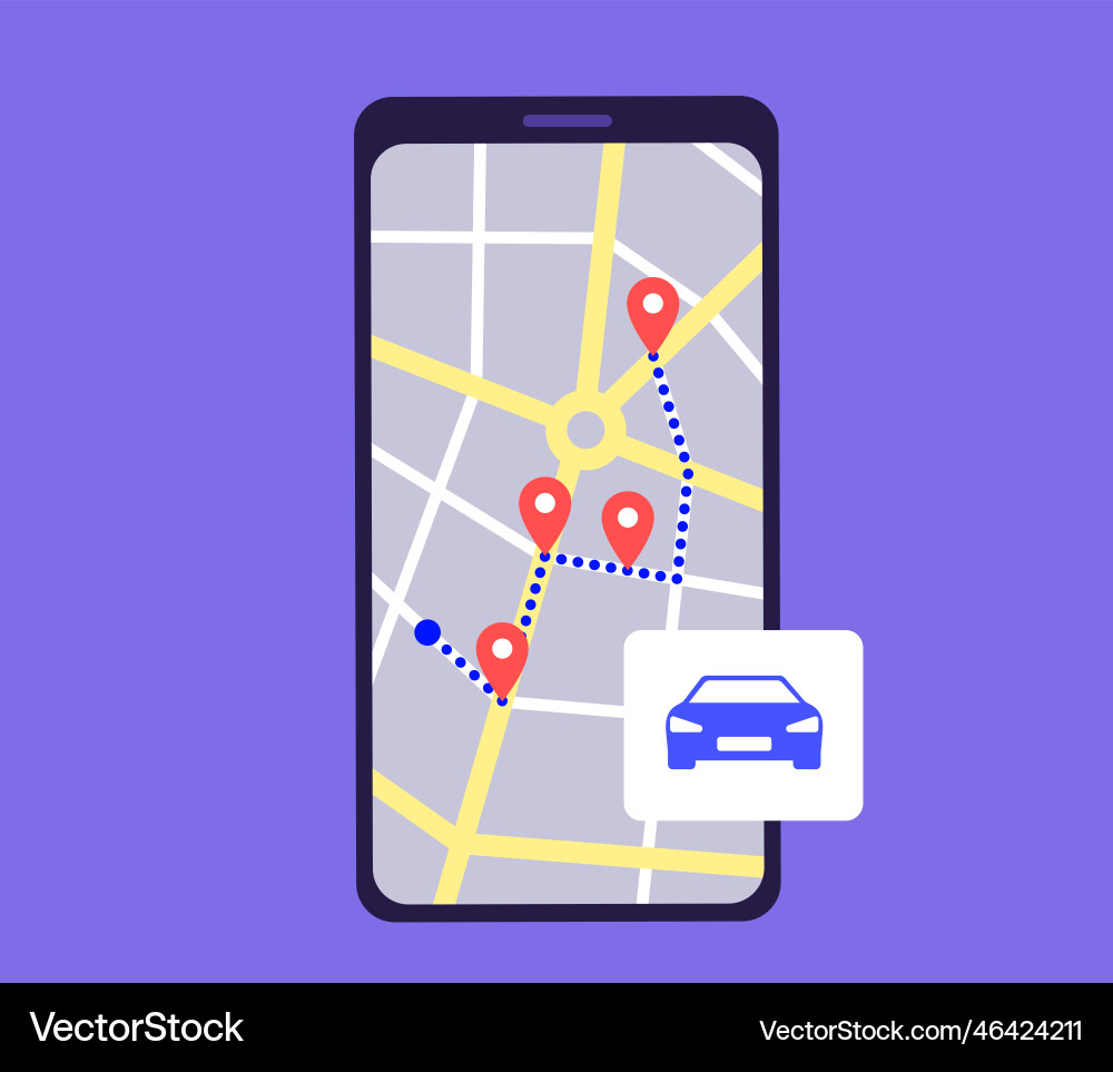 Gps navigation in smartphone Vector Image
