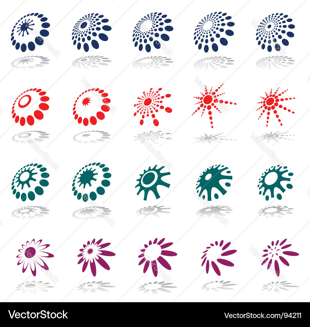 Icon Set - Circular Elements vector image