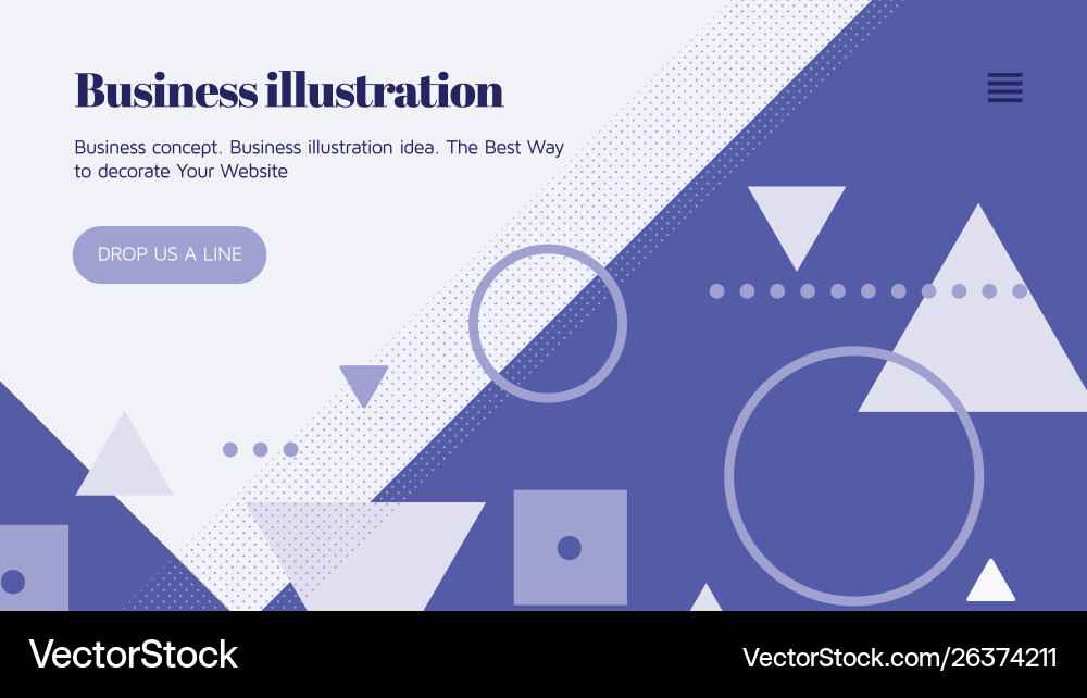 Landing page template with shapes text vector image