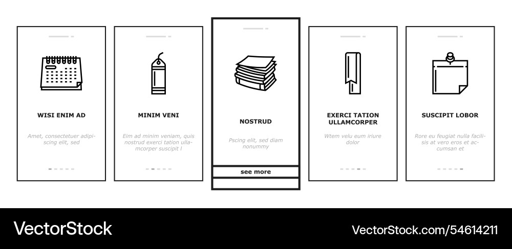 List check document tick onboarding icons set List check document tick onboarding icons set vector image