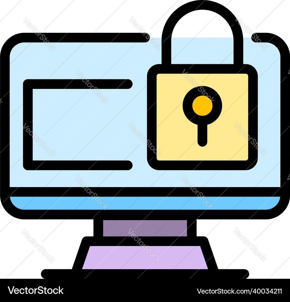 Locked authentication icon color outline Locked authentication icon color outline vector image