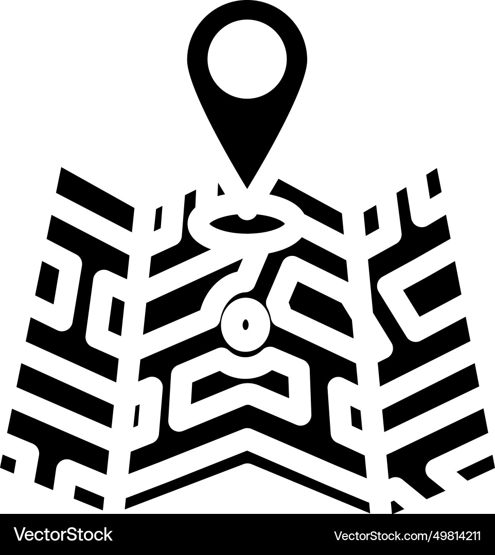 Map pointer gps glyph icon vector image