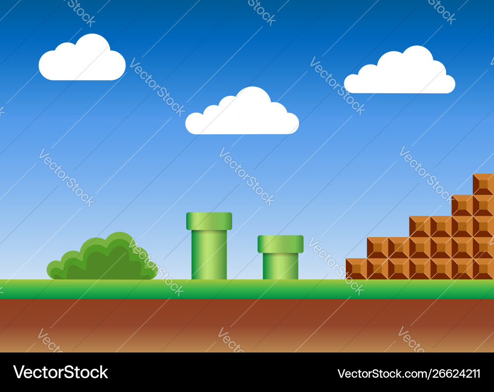 Old video game retro style background Old video game retro style background vector image