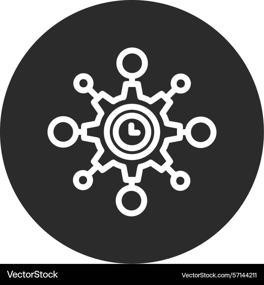 Omnichannel support inverted circle black Vector Image
