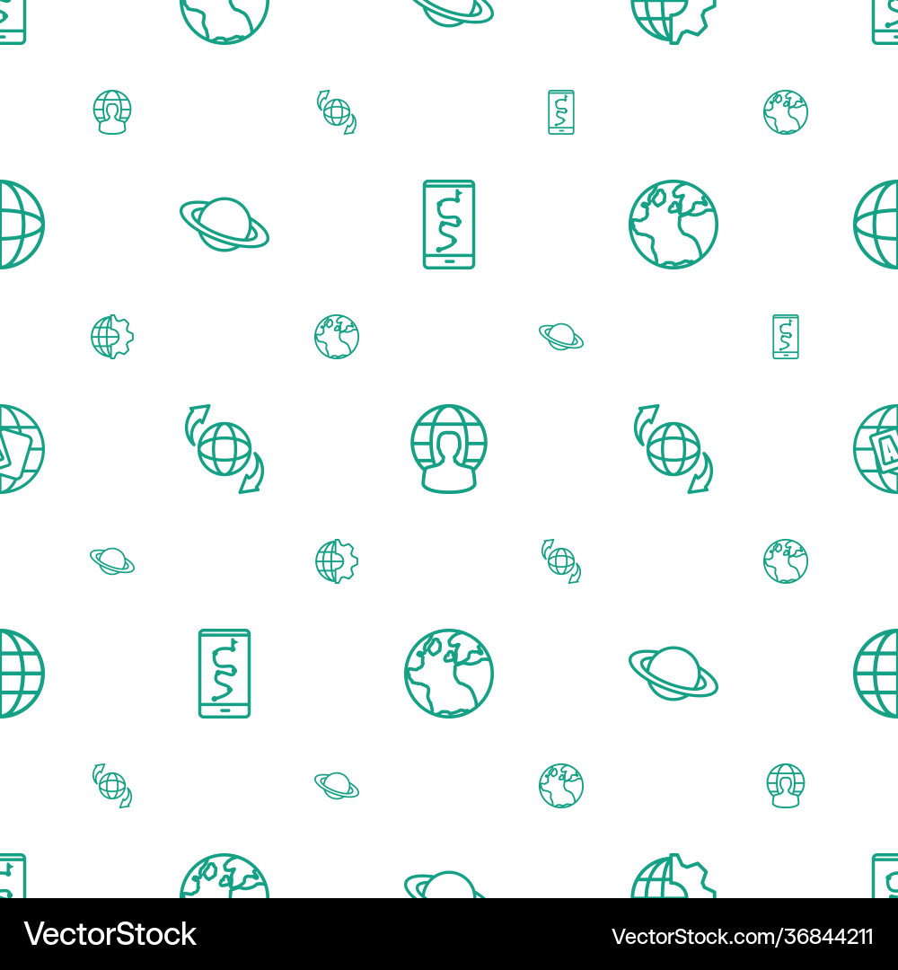 Planet icons pattern seamless white background Vector Image