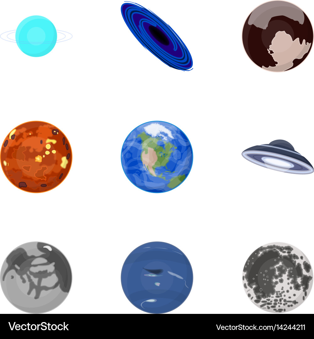 Planets of the solar system cosmic objects Vector Image