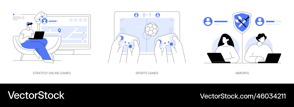 Playing computer games abstract concept Vector Image