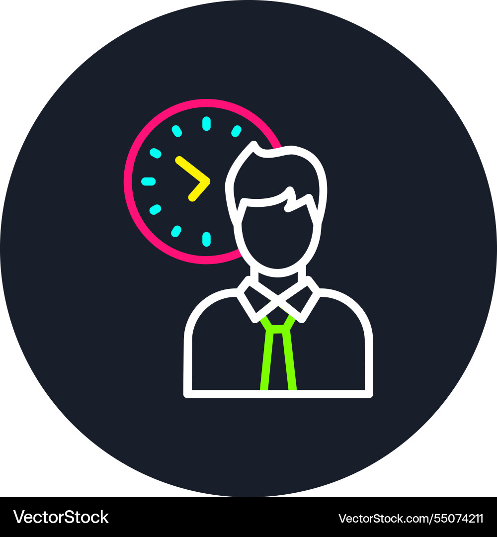 Punctuality line multi color icon Vector Image