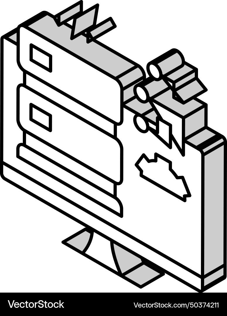 Server software isometric icon Vector Image