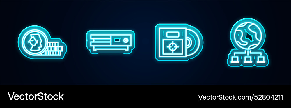 Set line coin for game video console cd dvd disk vector image