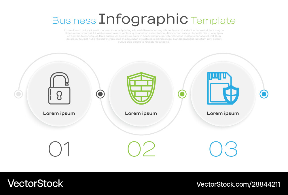Set line open padlock shield with cyber security Set line open padlock shield with cyber security vector image