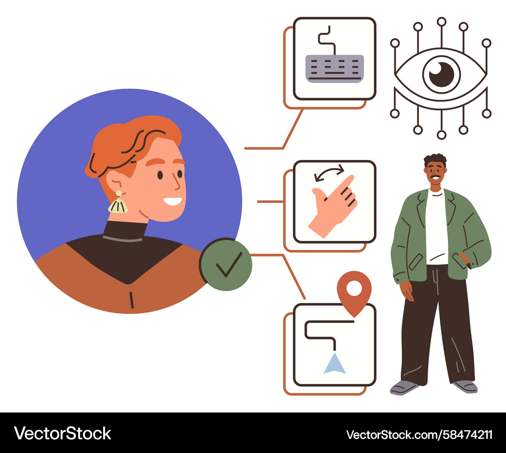 User Interface Interaction & Tech Vector Image