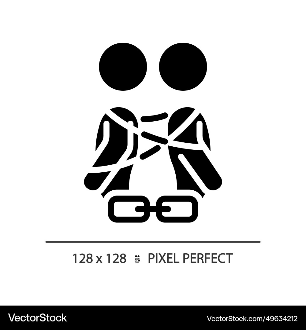 2d pixel perfect simple glyph style codependency 2d pixel perfect simple glyph style codependency vector image