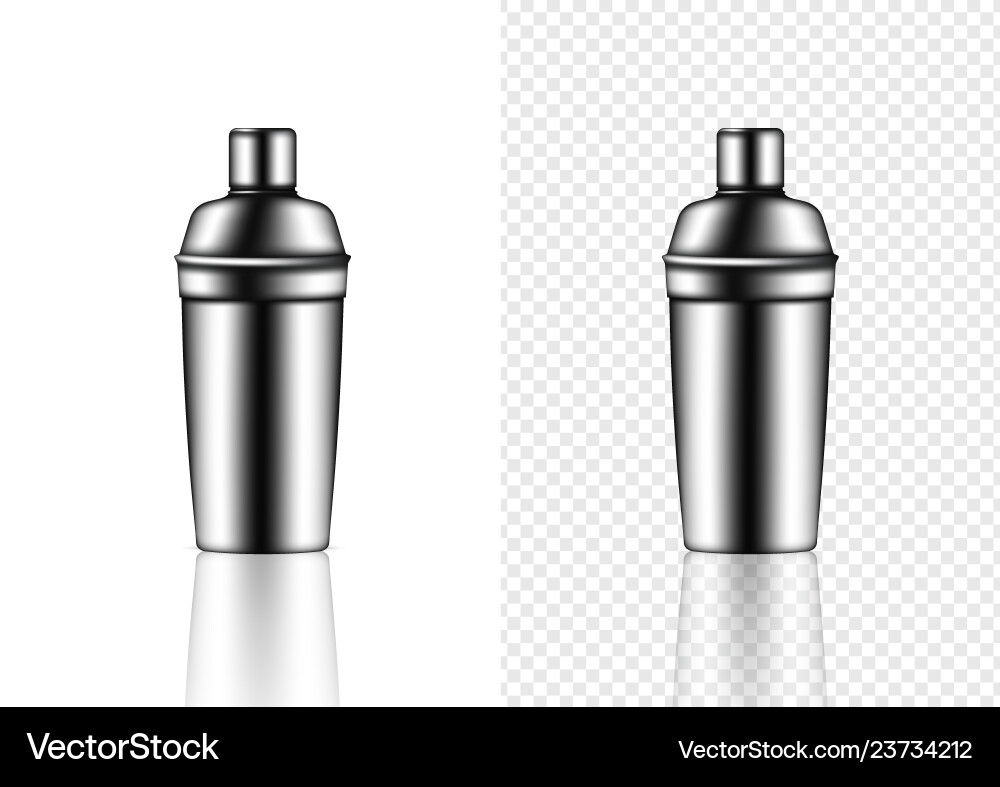 3d mock up realistische metallische Shakerflasche 3d mock up realistische metallische Shakerflasche vektorbild