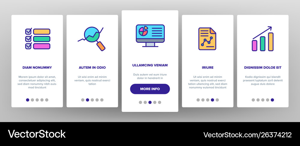 Analysing data onboarding Analysing data onboarding vector image