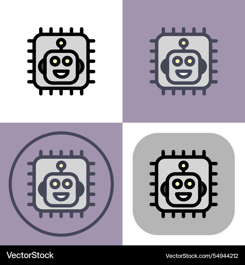 Artificial intelligence processor symbol Artificial intelligence processor symbol vector image