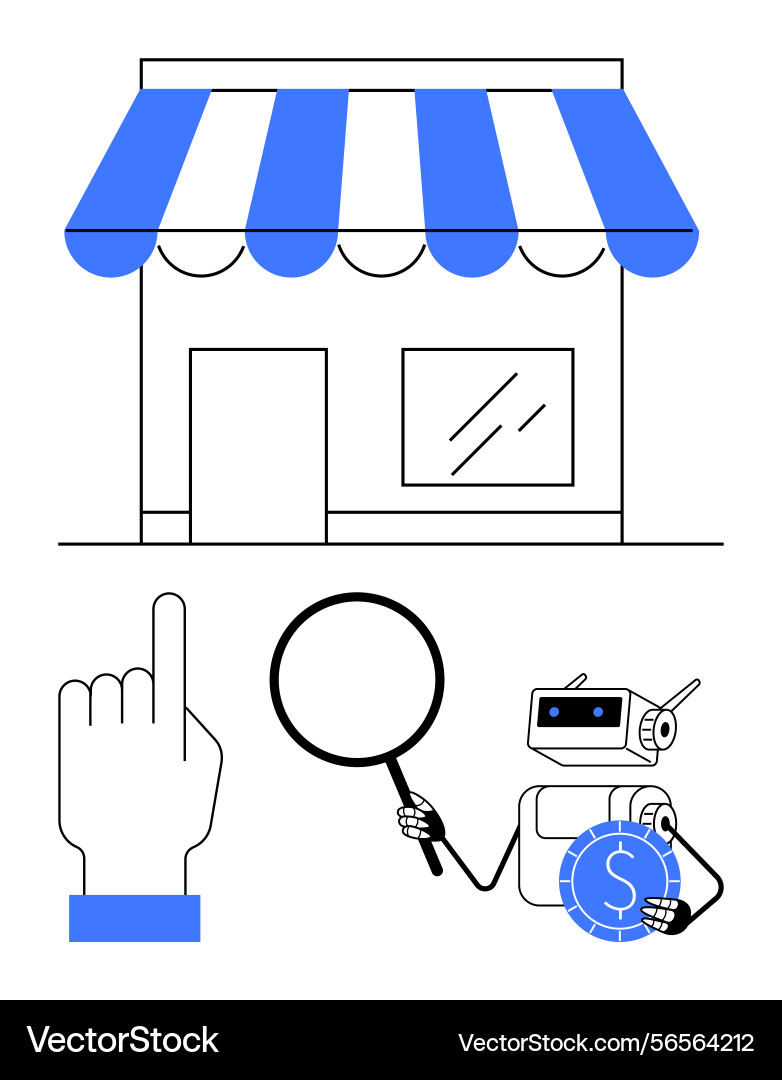 Automation and ai in retail shopping data Automation and ai in retail shopping data vector image