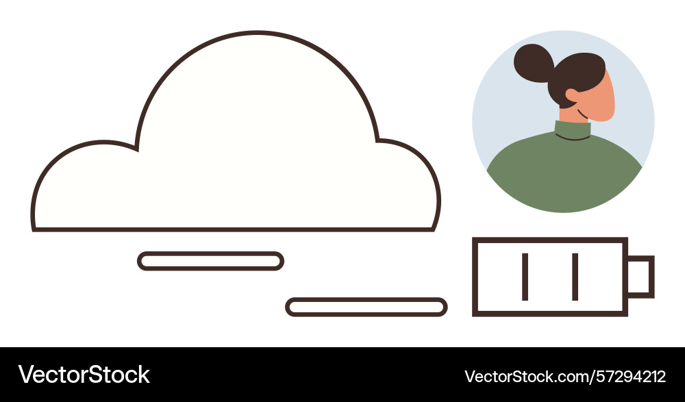 Cloud computing concept with user profile and low vector image