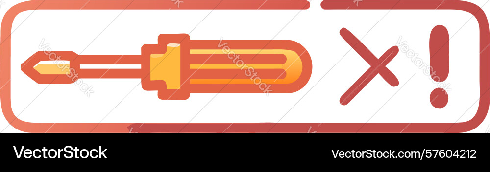 Configuration error icon screwdriver with warning vector image