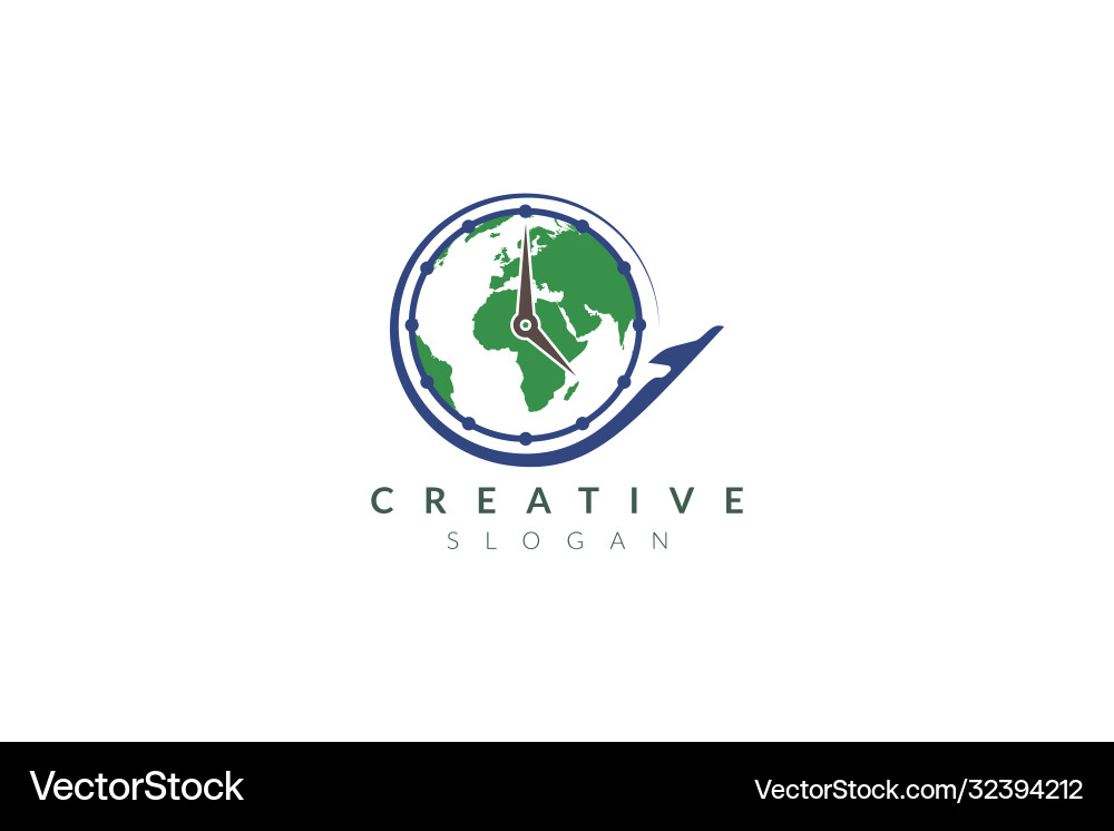 Design combined plane and clock shape Design combined plane and clock shape vector image