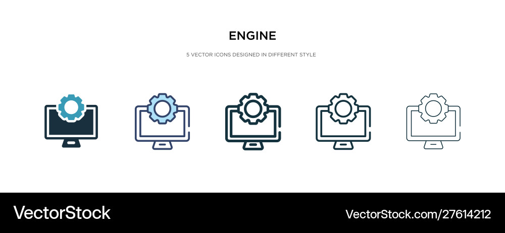 Engine icon in different style two colored vector image