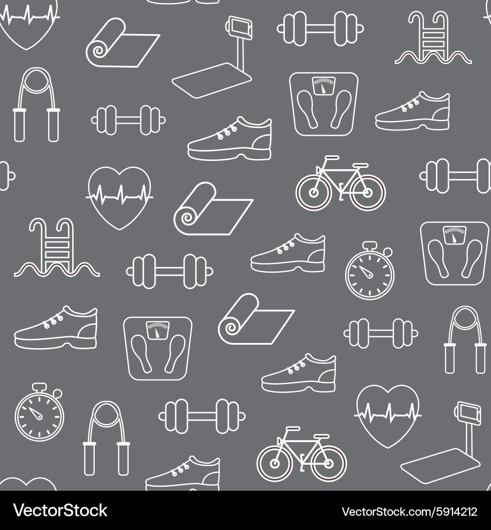 Fitness Workout Pattern Royalty Free Vector Image