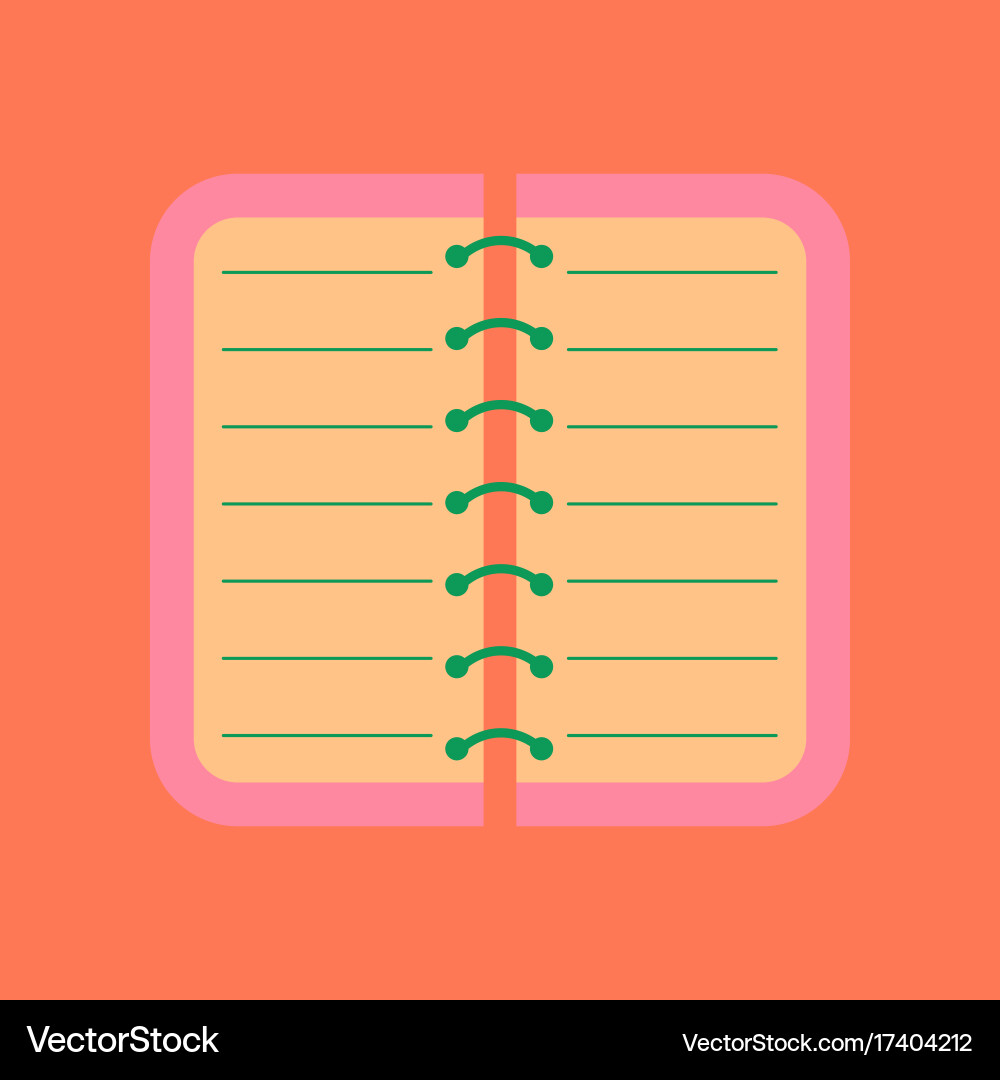 Flat icon on background spiral notepad notebook vector image