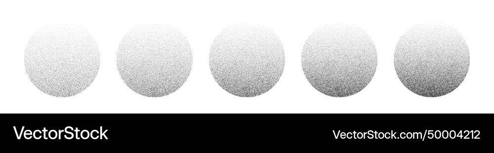 Gradient noise circles made of grains Gradient noise circles made of grains vector image