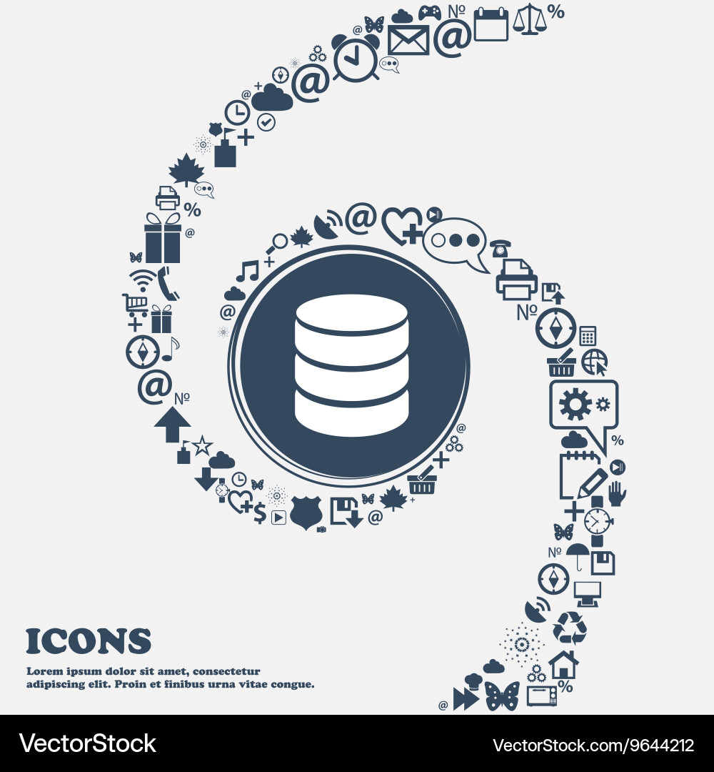 Hard disk and database sign icon flash drive stick Vector Image