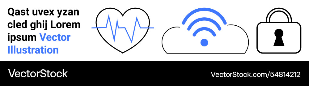 Health monitoring cloud computing and security Health monitoring cloud computing and security vector image