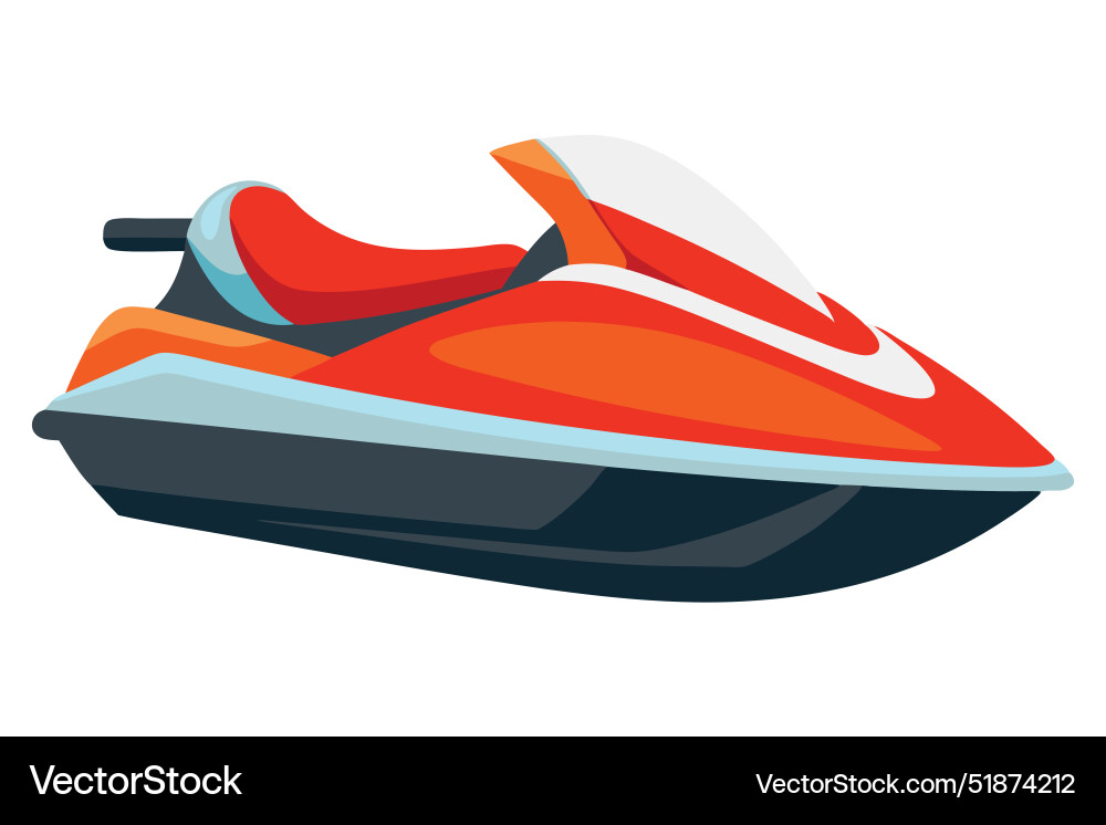 Jet ski water transport isolated flat Royalty Free Vector