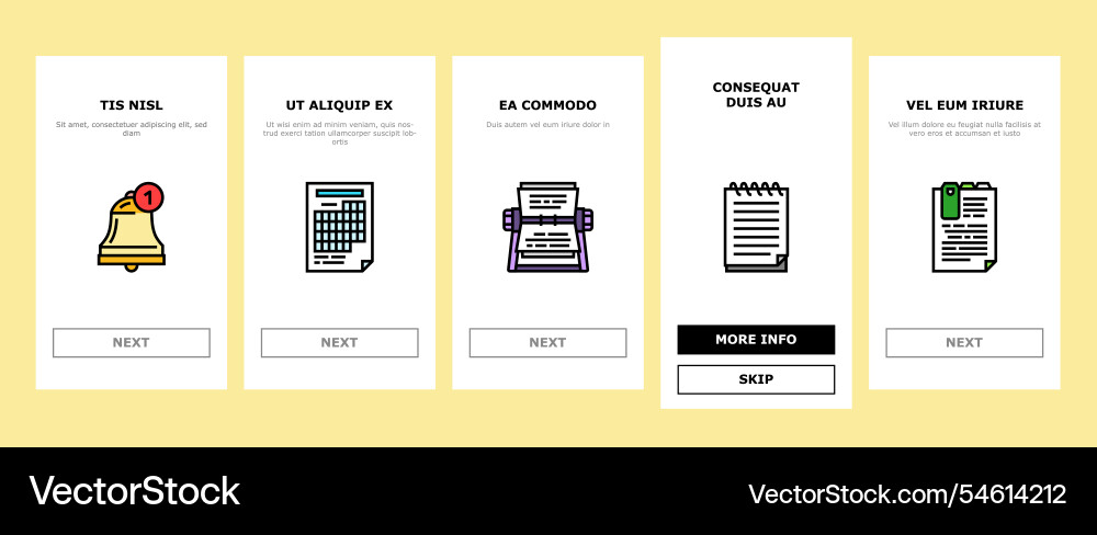 List check document tick onboarding icons set List check document tick onboarding icons set vector image