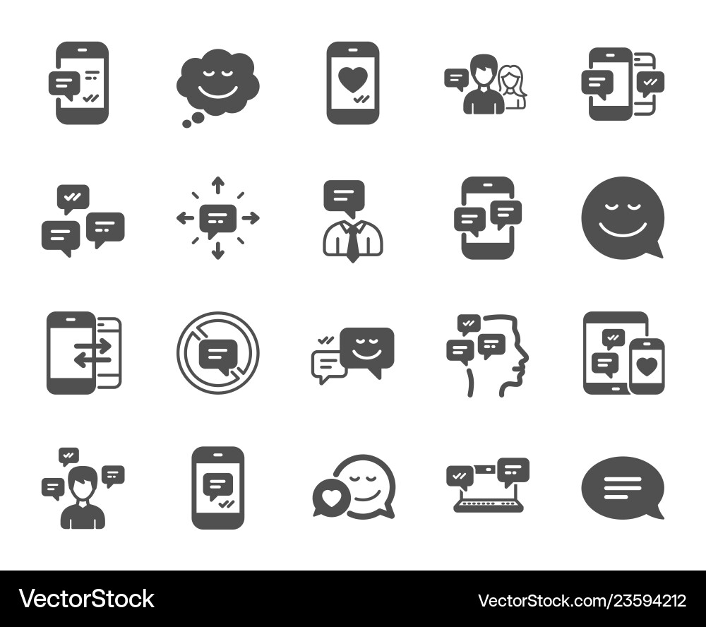 Message and communication icons group chat Vector Image