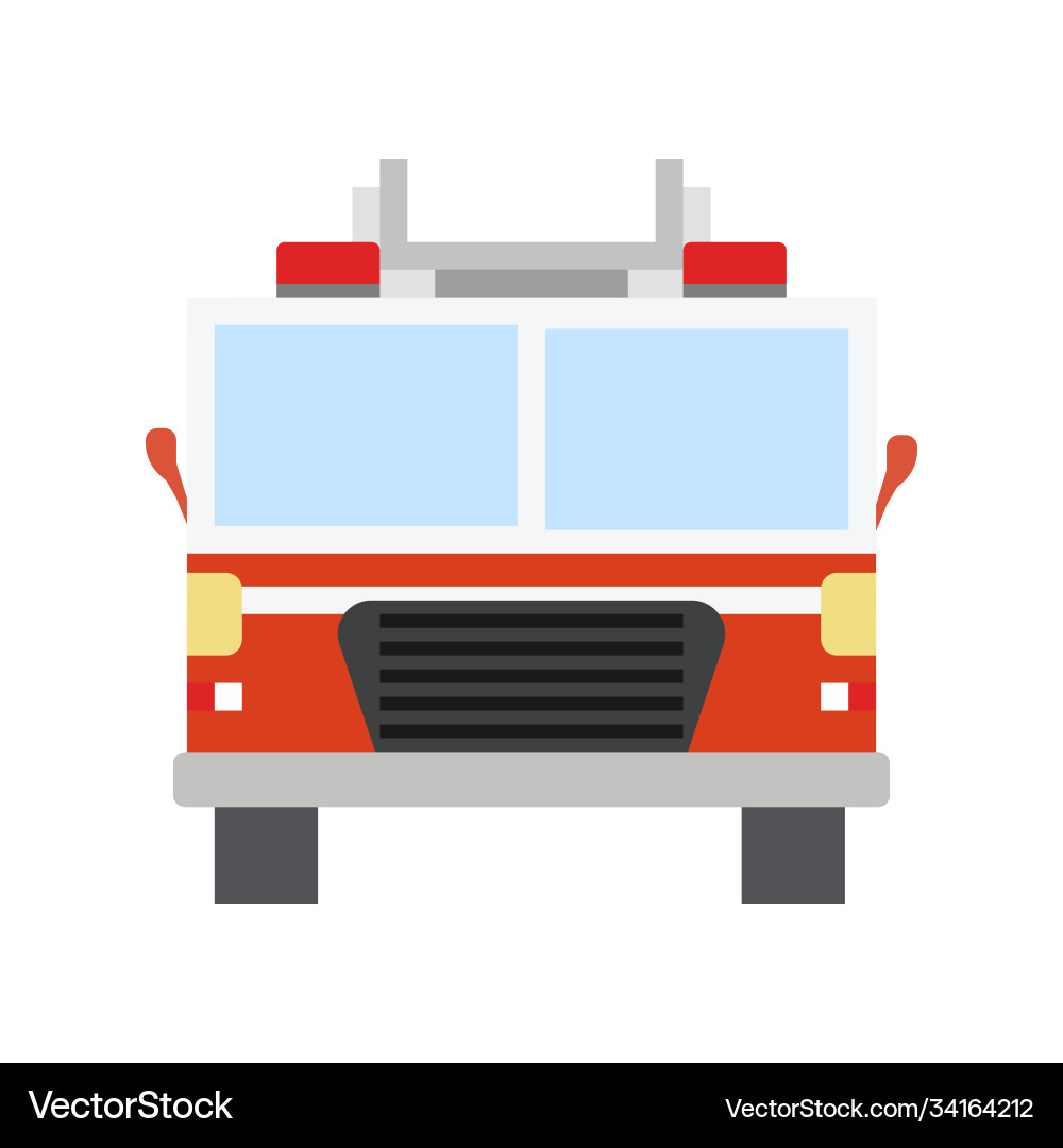 Modern Fire Engine Flat Icon vector image