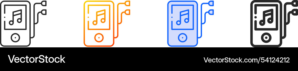 Mp player iconthin linear gradient blue stroke Vector Image