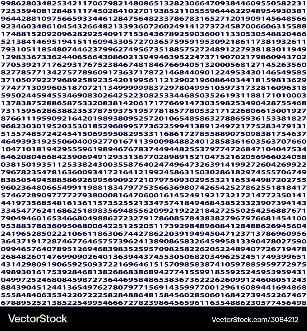 Numbers pattern vector image
