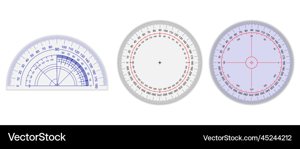 Protactor angles ruler measuring tools Protactor angles ruler measuring tools vector image