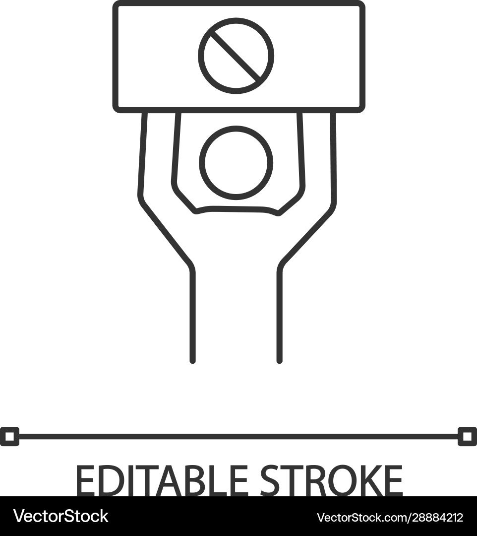 Protester linear icon Protester linear icon vector image