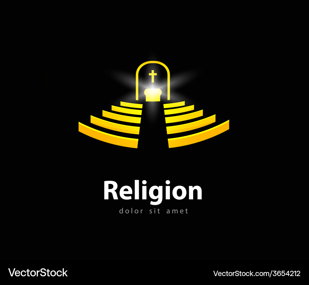 Religiöses Symbol Logo Vorlage Vektorbild
