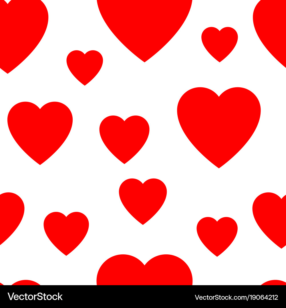 Seamless pattern from simple flat hearts Vector Image