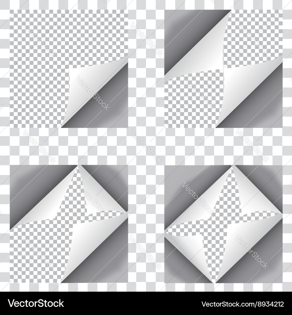 Set of four curl papers Vector Image