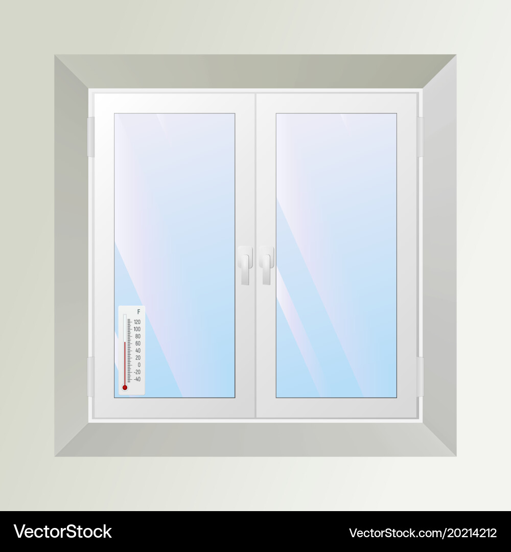 Thermometer outside the window fahrenheit Vector Image
