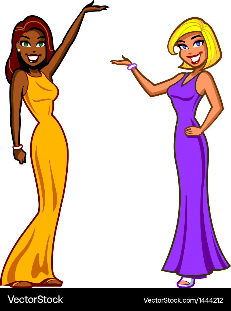 Two Game Show Hostesses vector image