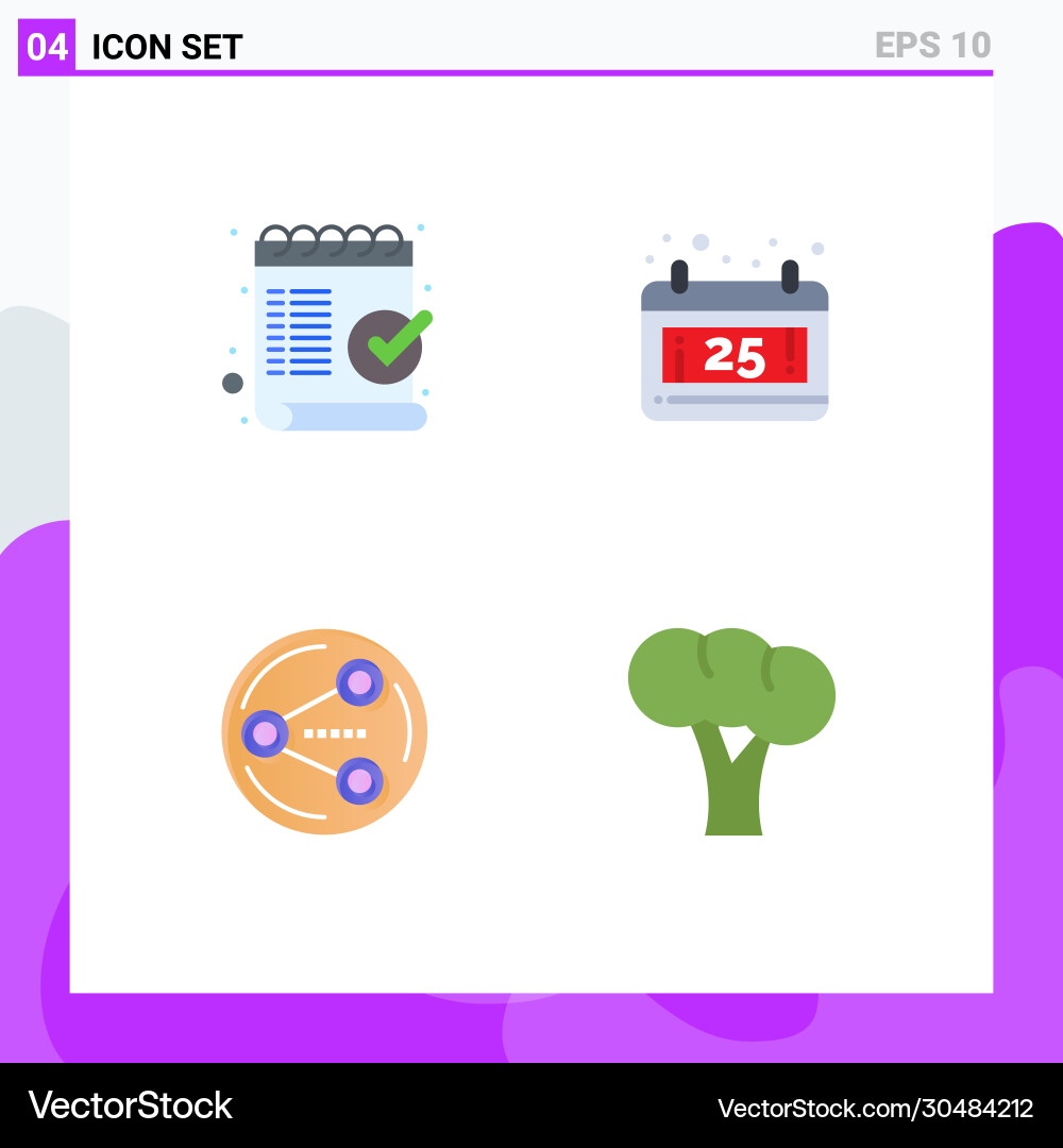 User interface pack 4 basic flat icons Vector Image