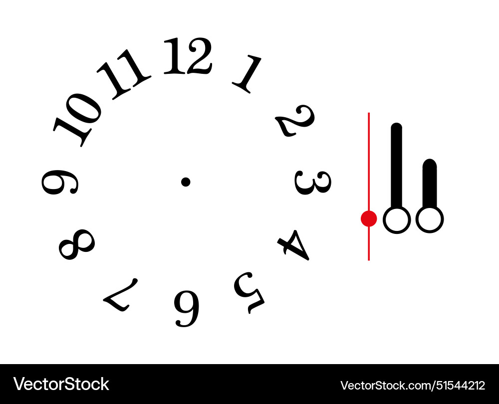 Wall clock on white background Royalty Free Vector Image