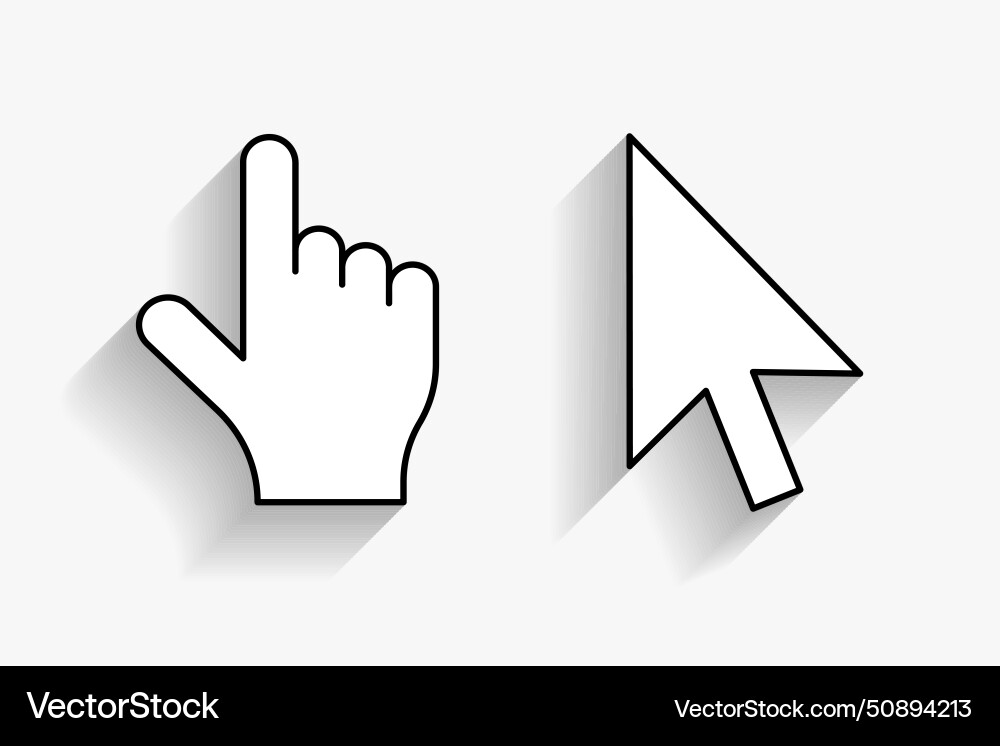3d Stil flache Maus Cursor und Pointer Design vektorbild