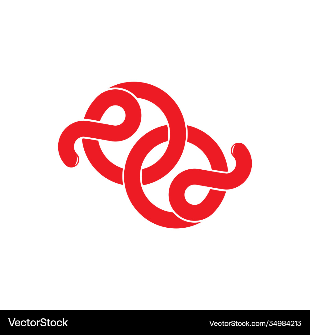 Abstract letter pd simple loop curves line logo Abstract letter pd simple loop curves line logo vector image