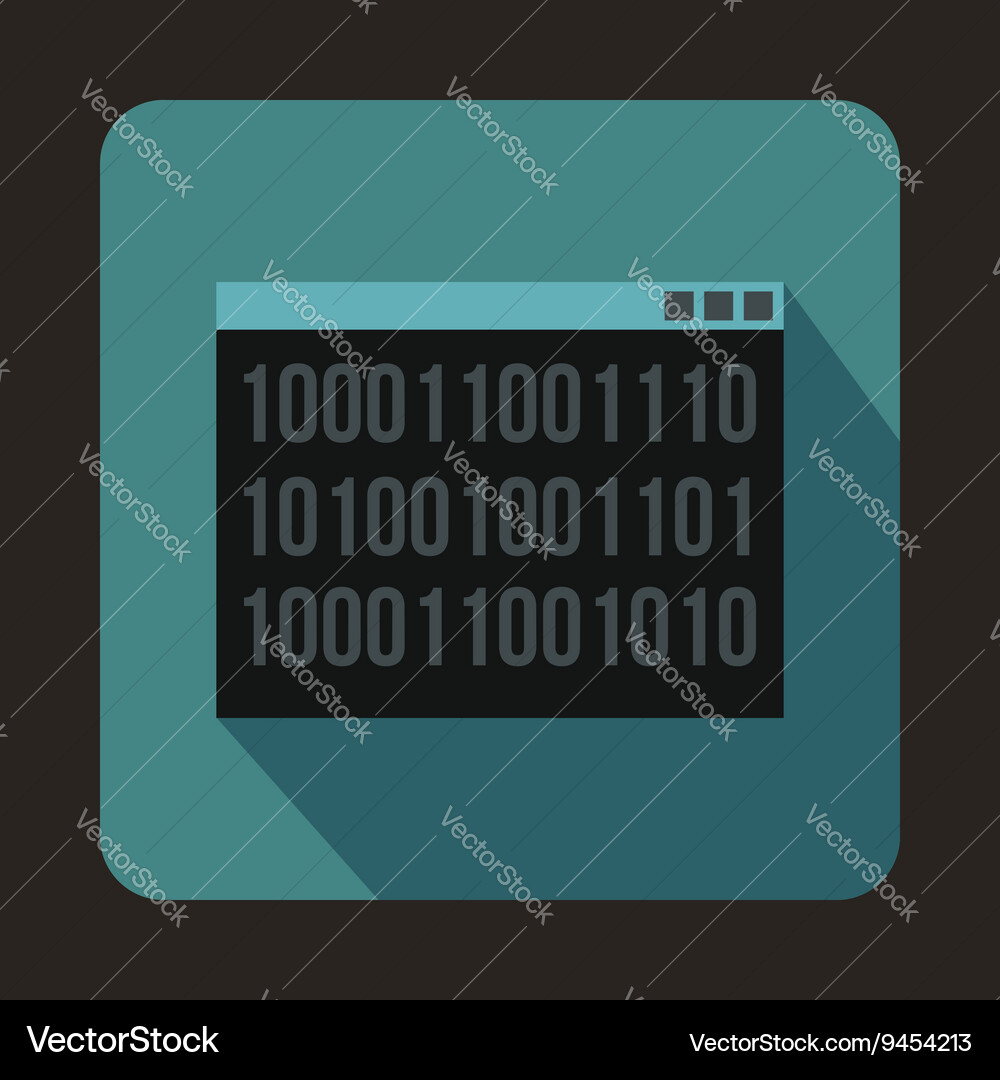 Binary code icon in flat style vector image