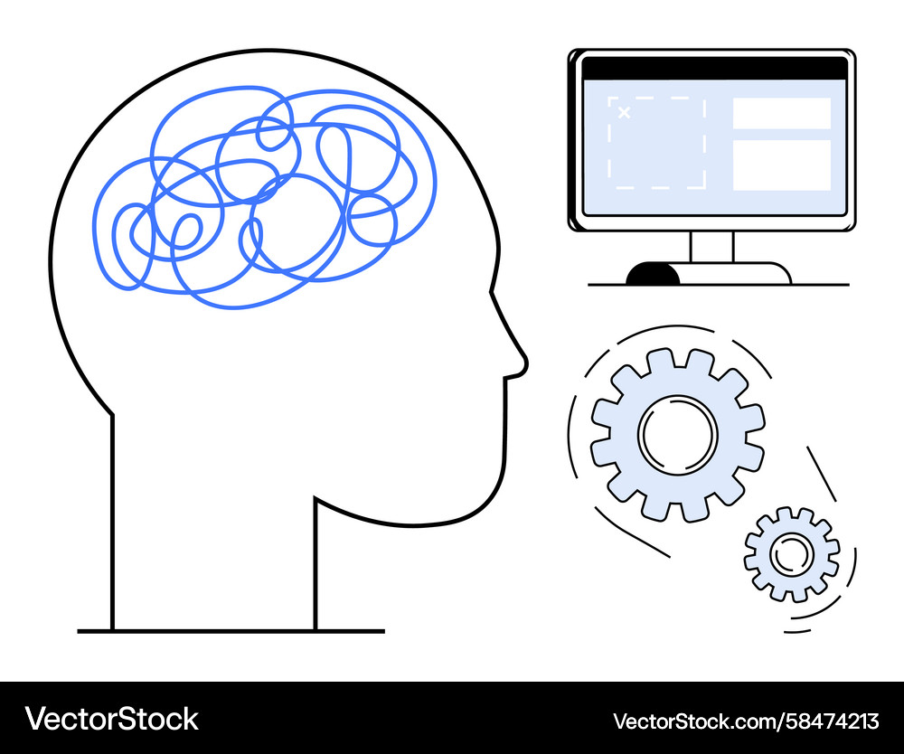 Brain Technology & Problem Solving Vector Image